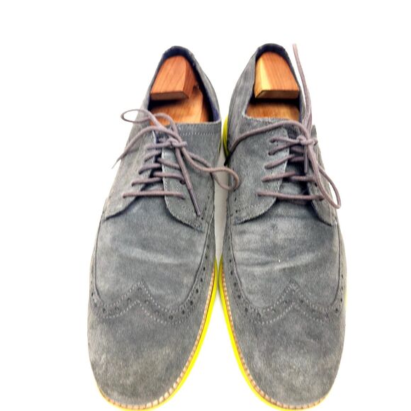 Cole Haan Dress Shoes Mens 11.5 M Lunargrand Wingtip Oxford Gray Suede main image 4